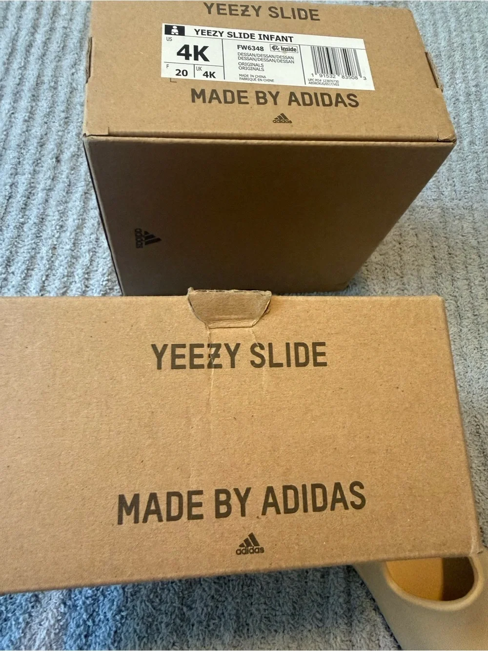 adidas Yeezy Slide Infant Sandals in Tan
